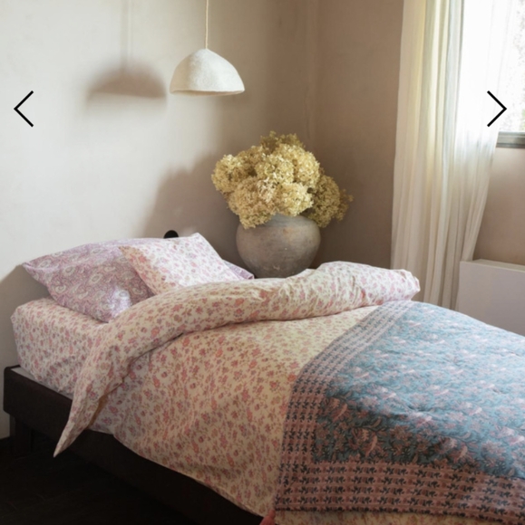 Floral cotton twin duvet cover + sham by Louise Misha - Picture 3 of 7